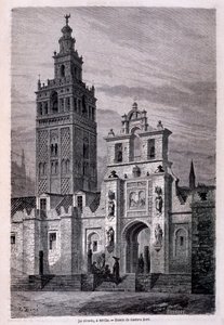 Kirche der Giralda in Sevilla, „Tour du Monde“ 2. Halbjahr 1866 von Gustave Dore