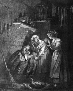 Aschenputtel: Die gute Fee schnitzt den Kürbis