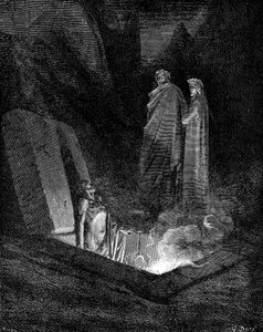 Dante und Virgil blicken in die Hölle, 1863 von Gustave Dore