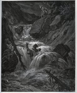 Dorothee, verkleidet als junge Bäuerin, entfesselt seinen lüsternen Diener - aus "Don Quijote von der Mancha" von Miguel Cervantes von Gustave Dore