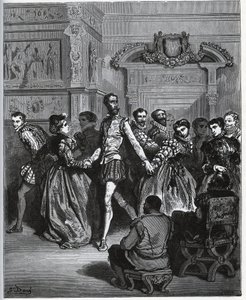 Abendveranstaltung nach Don Antonio. Don Quijote entdeckt ohne Wertschätzung die Freuden des Tanzes - aus "Don Quijote von der Mancha" von Miguel Cervantes von Gustave Dore