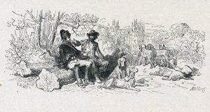 Fabel von La Fontaine "Der Wolf und der Hund" von Gustave Dore