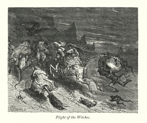 Flucht der Hexen (Gravur)