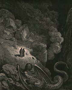 Sogleich erschien das abscheuliche Bild des Betrugs, ca. 1890 von Gustave Dore
