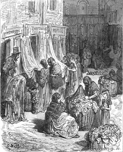 Gloucester Street, New Cut-Old Clothes Mart, 1872 von Gustave Dore