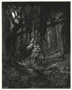 Gustave Dorés Don Quixote: "Er rief Don Quixote um Hilfe" von Gustave Dore