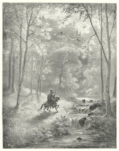 Gustave Dorés Don Quixote: "Der Himmel erscheint ihm durchsichtiger, und die Sonne scheint mit verdoppelter Helligkeit" von Gustave Dore