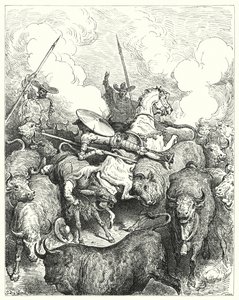 Gustave Dorés Don Quixote: "Sie trampelten sie gnadenlos nieder" von Gustave Dore