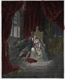 Inferno, Gesang 5: Paolo und Francesca, Illustration aus "Die Göttliche Komödie" von Dante Alighieri, 1885 von Gustave Dore