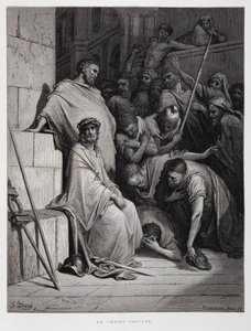 Beleidigungen für Christus während seines Prozesses, Illustration aus der Dore-Bibel