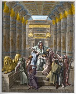 Joseph Patriarch von Israel - Joseph wird von seinen Brüdern erkannt - Joseph wird von seinen Brüdern erkannt - Gravur in „The Bible illustree“ von Gustave Dore (1832-1883) - Gravur aus „The Dore Bible“ von Gustave Dore