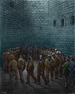 Gefangene machen ihre Runden im Hof des Westgate-Gefängnisses in London, von Gustave Doré von Gustave Dore