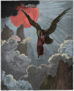 Purgatorio, Gesang 9: Dante wird in einem Traum von einem Adler entführt, Illustration aus "Die Göttliche Komödie" von Dante Alighieri, 1885