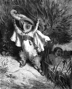 Der gestiefelte Kater, Gravur von Gustave Doré