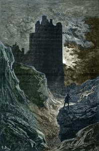 Romantik: „Das Schloss der Angst“ Illustration von Gustave Doré (1832-1883) Private Sammlung von Gustave Dore