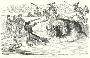 Der Banderillero im Stuhl (Gravur)