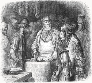 Der Metzger - Newport Market Alley, 1872 von Gustave Dore