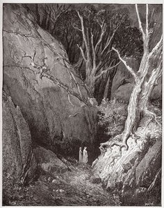 Die Göttliche Komödie (La Divina Commedia), Inferno, Gesang 1: Virgil und Dante beginnen ihre Reise - von Dante Alighieri (1265-1321) - Illustration von Gustave Doré (1832-1883) von Gustave Dore