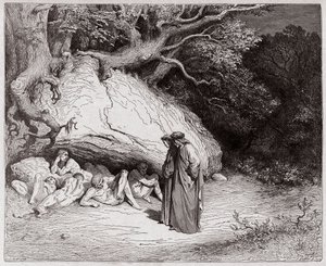 Die Göttliche Komödie, Inferno, Gesang 4: Die unschuldigen Seelen im Limbus (Illustration von Gustave Doré) von Gustave Dore