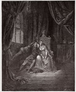 Die Göttliche Komödie (La Divina Commedia), Inferno, Gesang 5: Paolo und Francesca - von Dante Alighieri (1265-1321) - Illustration von Gustave Doré (1832-1883)