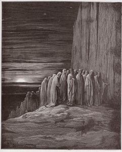 Die Göttliche Komödie, Purgatorio, Gesang 18: Die Menge der Faulen (Illustration von Gustave Doré) von Gustave Dore