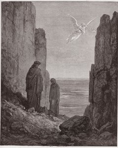 Die Göttliche Komödie (La Divina Commedia), Purgatorio, Gesang 19: Die Dichter steigen in den fünften Kreis auf - von Dante Alighieri (1265-1321) - Illustration von Gustave Doré (1832-1883) von Gustave Dore