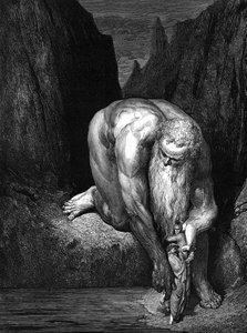 Die Göttliche Komödie, von Dante: Der Riese Antäus von Gustave Dore