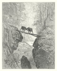 Die Fabeln von La Fontaine: Die zwei Ziegen von Gustave Dore