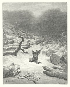 Die Fabeln von La Fontaine: Der Holzfäller und Merkur von Gustave Dore
