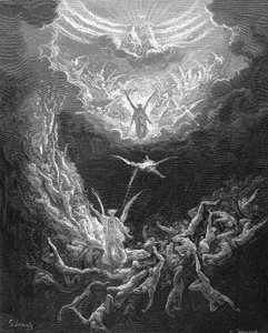 Das Jüngste Gericht. Bibel Buch der Offenbarung 20:11. Illustration von Gustave Doré 1865-1866. Holzstich
