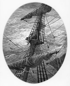 Der Seemann auf dem Mast während eines Sturms, Szene aus 