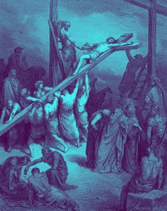 Die Errichtung des Kreuzes - Bibel von Gustave Dore