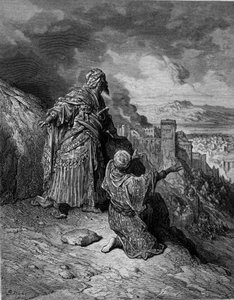 Der letzte maurische König verlässt Granada - Gravur von Gustave Doré