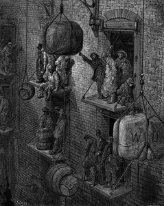 Lagerhaltung in der Stadt von Gustave Doré