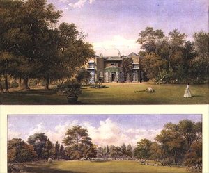 Zwei Ansichten des Old Grove House, Middlesex