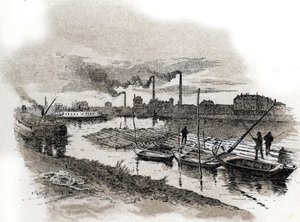Ivry-sur-Seine, Holzflöße auf der Seine von Gustave Fraipont