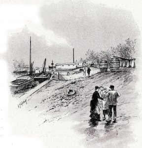 Ansicht der Ufer der Seine und des Quai Saint-Bernard, Paris von Gustave Fraipont
