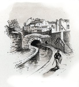 Blick auf die Bièvre bei den Gobelins, Paris, aus „La Seine à travers Paris“ von Saint-Juirs von Gustave Fraipont
