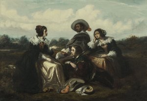 Die Geschichte. Charaktere im Kostüm von Ludwig XIII., ca. 1830 von Gustave François Morin