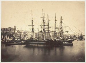 Schiffe im Hafen von Sète, 1857 von Gustave Le Gray