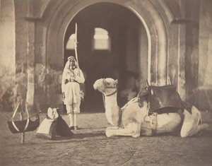 Soldat und Militärkamel, 1866 von Gustave Le Gray