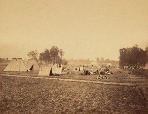 Zelte und militärische Ausrüstung, Camp de Chalons von Gustave Le Gray