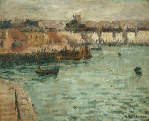 Vor dem Hafen von Dieppe, 1918-1920 von Gustave Loiseau