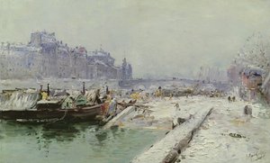 Île de la Cité im Schnee