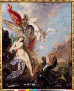 Andromede an einen Felsen gekettet wird von Perseus befreit Gemälde von Gustave Moreau (1826-1898)