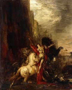 Diomedes von seinen Pferden verschlungen, ca. 1865-1870 von Gustave Moreau