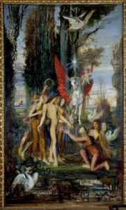 Der griechische Dichter Hesiod (8. Jahrhundert v. Chr.) und die Musen. Gemälde von Gustave Moreau (1826-1898) 19. Jahrhundert. Paris, Musée Gustave Moreau