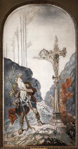 Der ewige Jude, überrascht vom Kalvarienberg, der ihn ruft von Gustave Moreau