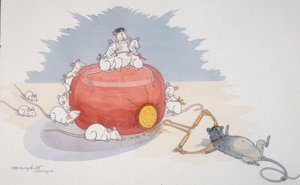 Der bestrafte Feinschmecker (Karikatur von G. Wendt) von Gustave Wendt