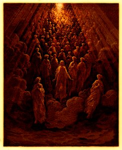 Die Engel im Planeten Merkur, Illustration aus The Dore Gallery, veröffentlicht ca. 1890